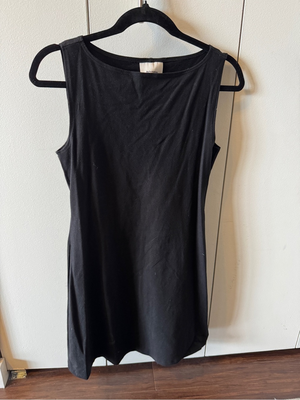 Reformation Black Sleeveless Mini Tank Dress